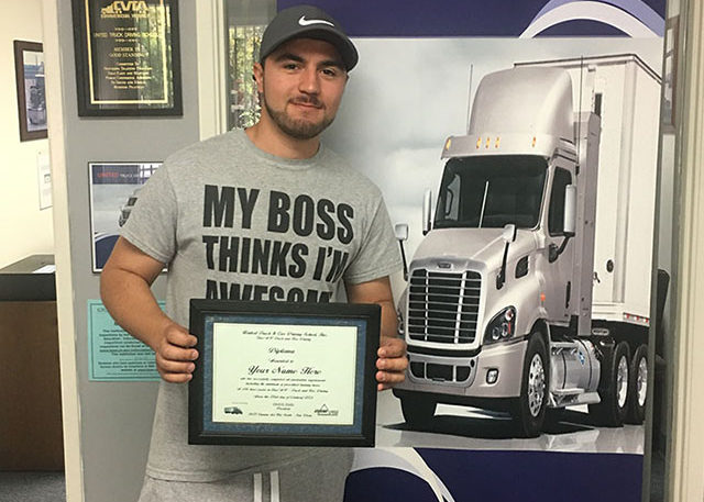 Image of Juan G with CDL certificate