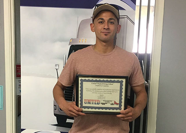 Image of Manuel L with CDL certificate