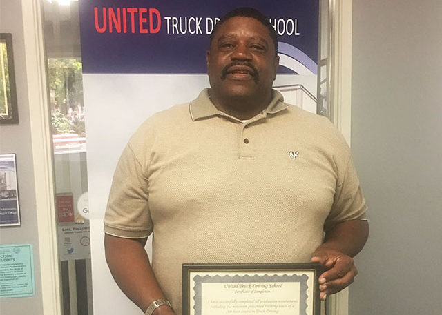 image of Samuel L with CDL certificate