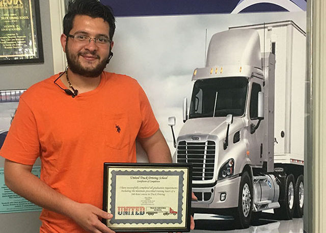 Image of Ahmed A with CDL certificate