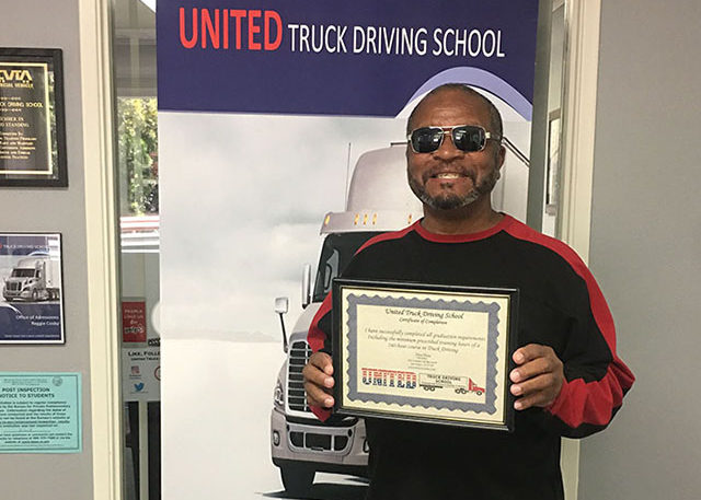Image of William C with CDL certificate