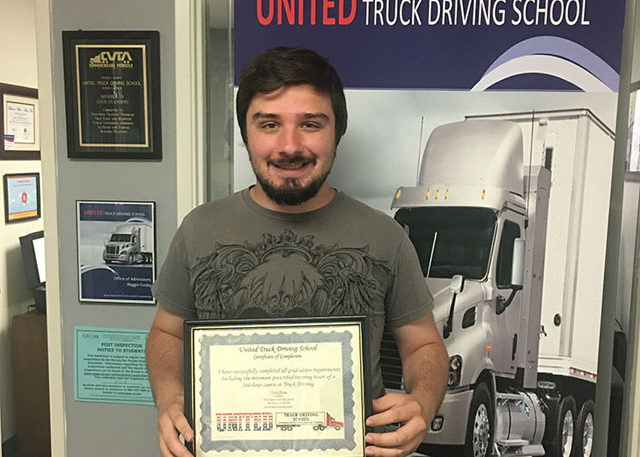 Image of Kyle Griffin with CDL certificate