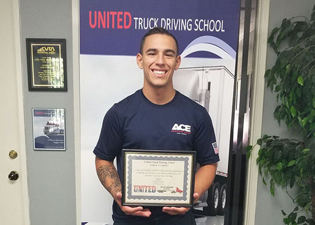 Image of David Casco with CDL certificate