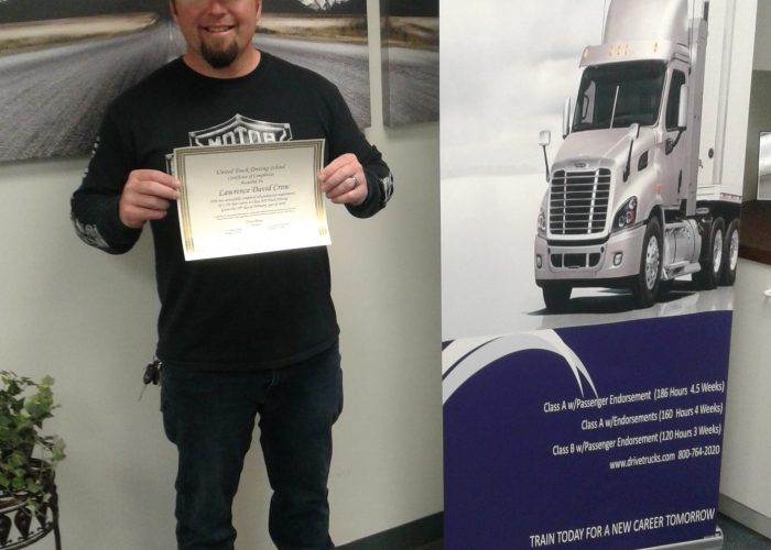 Image of Lawrence Crow with CDL certificate